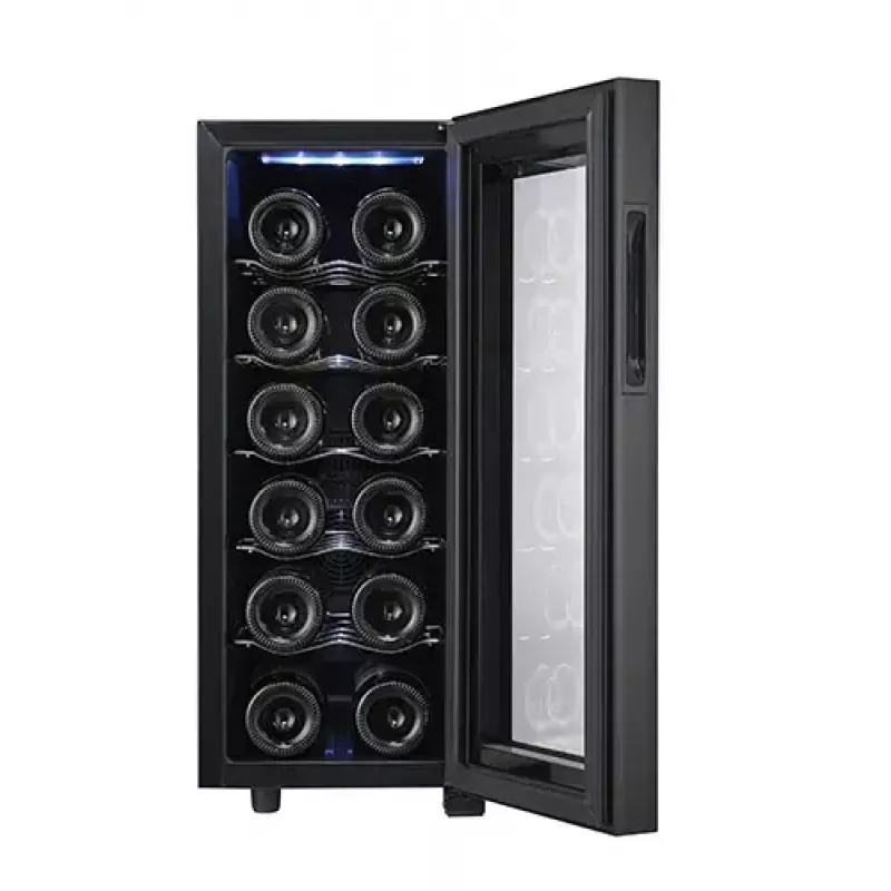 Thermoelektrischer Weinkühler Adler AD 8083 — 12 Flaschen, freistehend, schwarz, 33 L, 12–18 °C