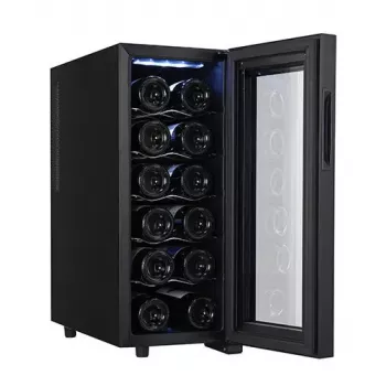 Thermoelektrischer Weinkühler Adler AD 8083 — 12 Flaschen, freistehend, schwarz, 33 L, 12–18 °C
