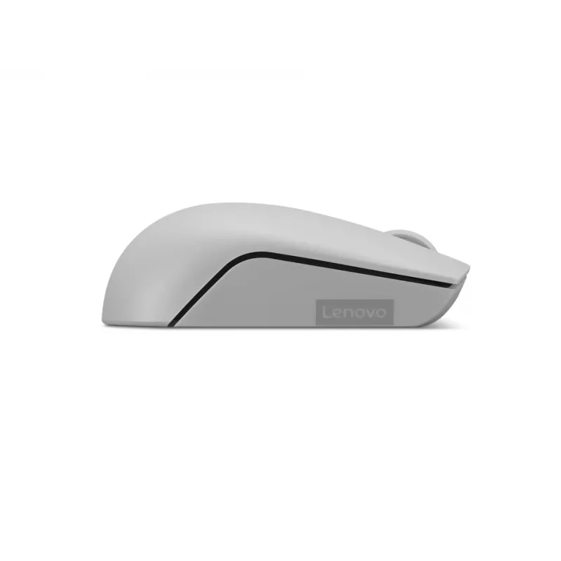 Kabellose Lenovo Compact Maus Arctic Grey — Beidhändig, RF Wireless, 1000 DPI, 3 Tasten, batteriebetrieben