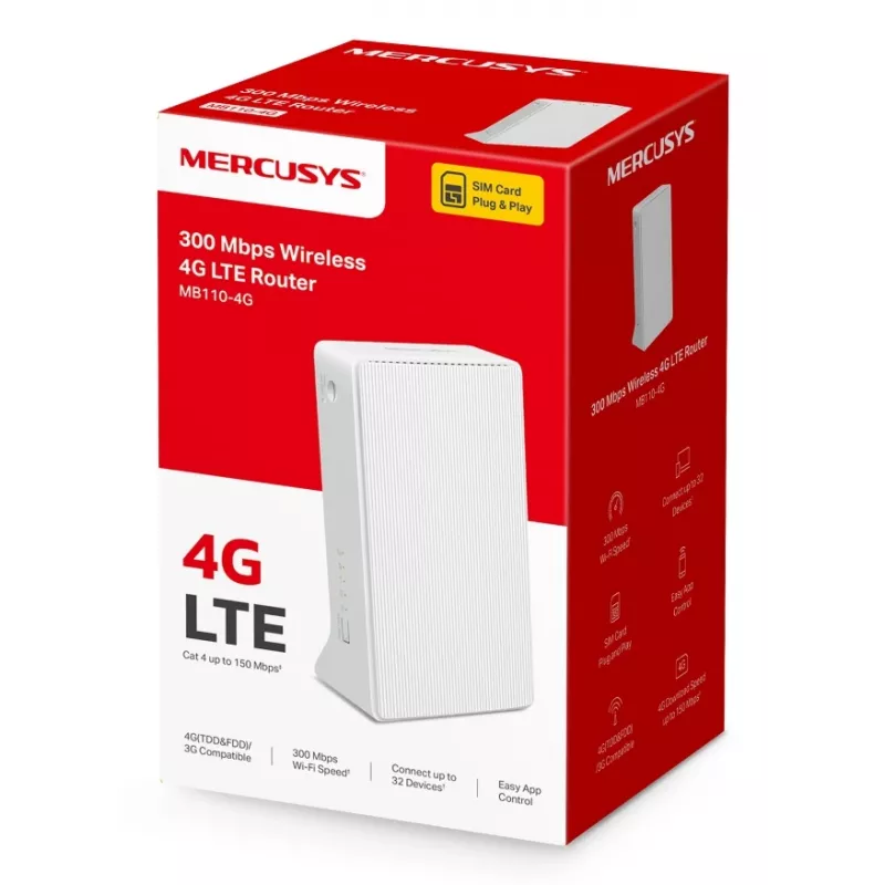 MERCUSYS MB110-4G WLAN-Router Ethernet Single-Band (2,4 GHz) - Weiß