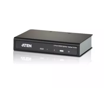 ATEN 2-Port HDMI Audio/Video-Splitter 4Kx2K, HDMI, 2x HDMI, 4096 x 2160 Pixel, Schwarz, Metall, 4K Ultra HD