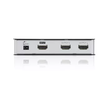 ATEN 2-Port HDMI Audio/Video-Splitter 4Kx2K, HDMI, 2x HDMI, 4096 x 2160 Pixel, Schwarz, Metall, 4K Ultra HD
