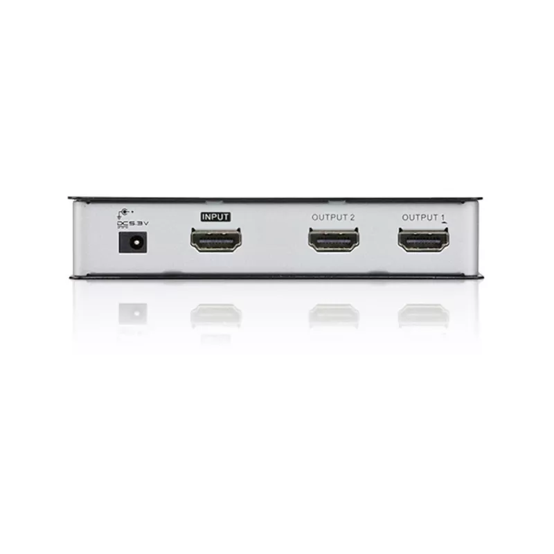 ATEN 2-Port HDMI Audio/Video-Splitter 4Kx2K, HDMI, 2x HDMI, 4096 x 2160 Pixel, Schwarz, Metall, 4K Ultra HD