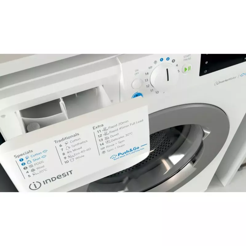 Frontlader-Waschmaschine Indesit BWE 91496X WSV EE — 9 kg, 1400 U/min, A Energie, weiß
