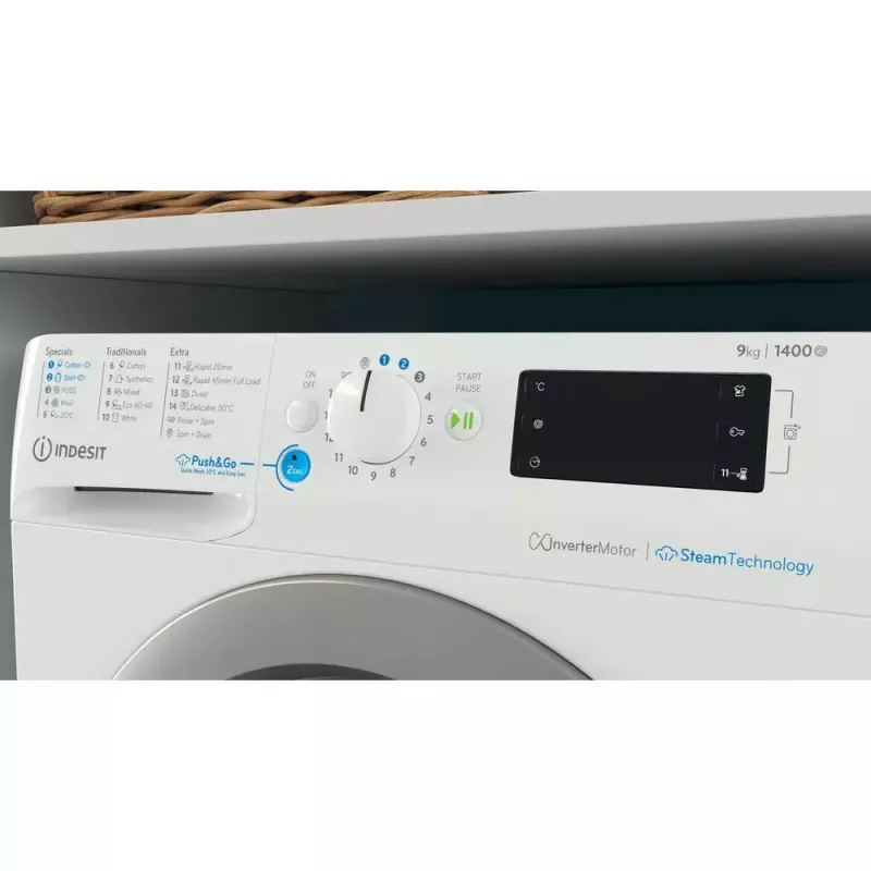 Frontlader-Waschmaschine Indesit BWE 91496X WSV EE — 9 kg, 1400 U/min, A Energie, weiß