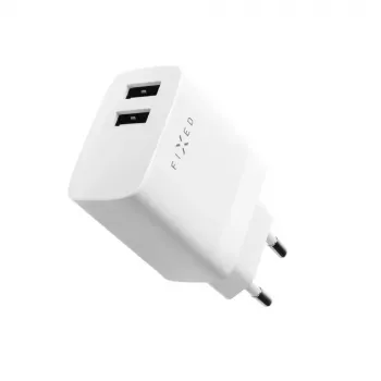 Ladegerät für Mobilgeräte FIXED FIXC17N-2U-WH AC Schnellladung Smartphone Tablet Weiß