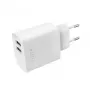 Ladegerät für Mobilgeräte FIXED FIXC17N-2U-WH AC Schnellladung Smartphone Tablet Weiß