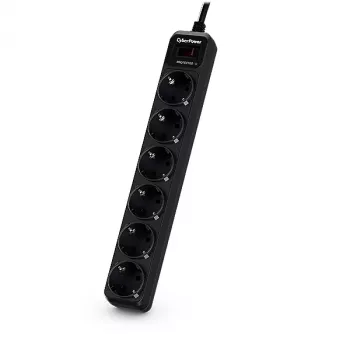 CyberPower B0620SC0-DE Überspannungsschutz schwarz 6 AC-Ausgänge 200 – 250 V 1,8 m