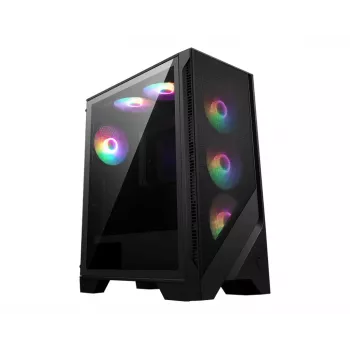 PC-Gehäuse MSI MAG FORGE 120A AIRFLOW Midi-Tower — Schwarz, Tempered Glass, Mesh, 3×120-mm-Frontlüfter, 2×120-mm-Topplüfter, ATX-Unterstützung