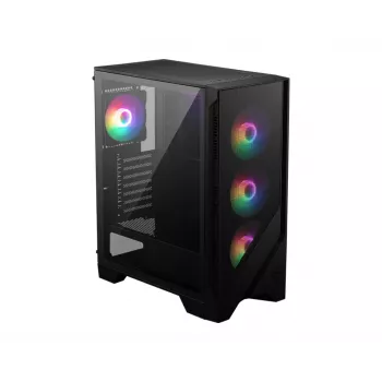 PC-Gehäuse MSI MAG FORGE 120A AIRFLOW Midi-Tower — Schwarz, Tempered Glass, Mesh, 3×120-mm-Frontlüfter, 2×120-mm-Topplüfter, ATX-Unterstützung