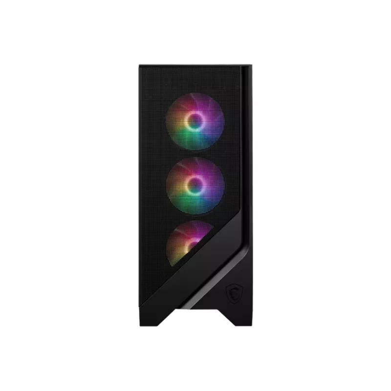 PC-Gehäuse MSI MAG FORGE 120A AIRFLOW Midi-Tower — Schwarz, Tempered Glass, Mesh, 3×120-mm-Frontlüfter, 2×120-mm-Topplüfter, ATX-Unterstützung