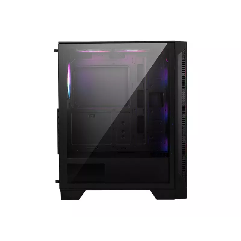 PC-Gehäuse MSI MAG FORGE 120A AIRFLOW Midi-Tower — Schwarz, Tempered Glass, Mesh, 3×120-mm-Frontlüfter, 2×120-mm-Topplüfter, ATX-Unterstützung