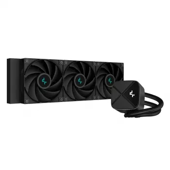 All-in-One-Wasserkühlung DeepCool LS720S Zero Dark — 3×120-mm-Lüfter, 360-mm-Radiator, 41 cm Schläuche, 6-W-Pumpe, LGA1151/AM4/AM5-Unterstützung, schwarz