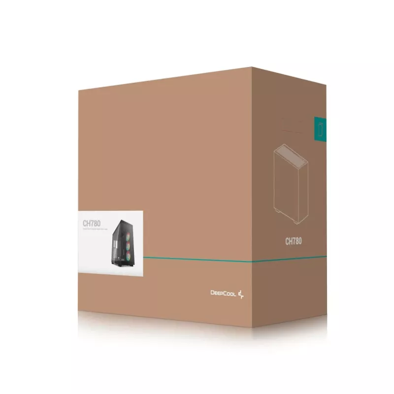 PC-Gehäuse DeepCool CH780 Tower — Full Tower, E-ATX-Unterstützung, gehärtetes Glas, aRGB, USB-C, max. GPU 480 mm