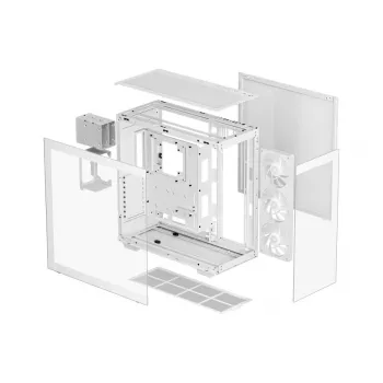 PC-Gehäuse DeepCool CH780 WH Tower Weiß — Full Tower, E-ATX, gehärtetes Glas, aRGB, 48 cm GPU, 13,2 cm CPU-Kühler