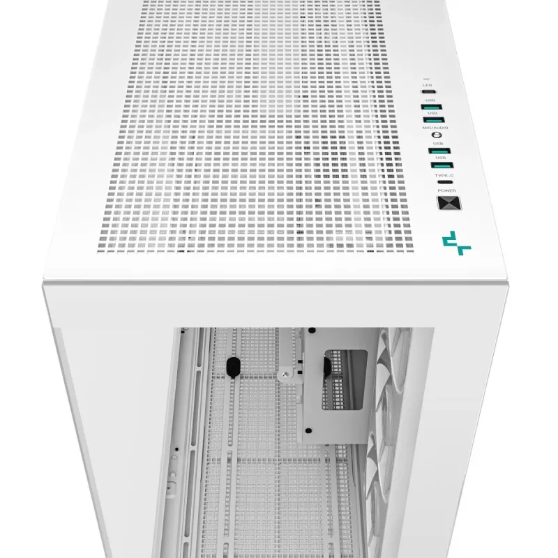 PC-Gehäuse DeepCool CH780 WH Tower Weiß — Full Tower, E-ATX, gehärtetes Glas, aRGB, 48 cm GPU, 13,2 cm CPU-Kühler