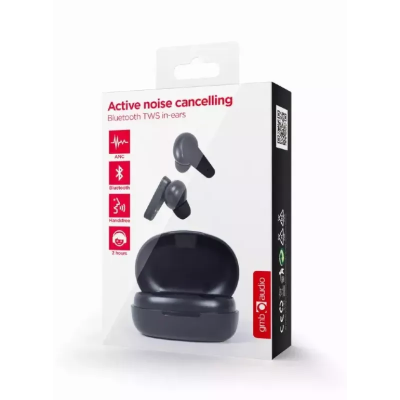 GEMBIRD Wireless TWS In-Ear Headset Malmo mit ANC - Stereo - Bluetooth - Schwarz