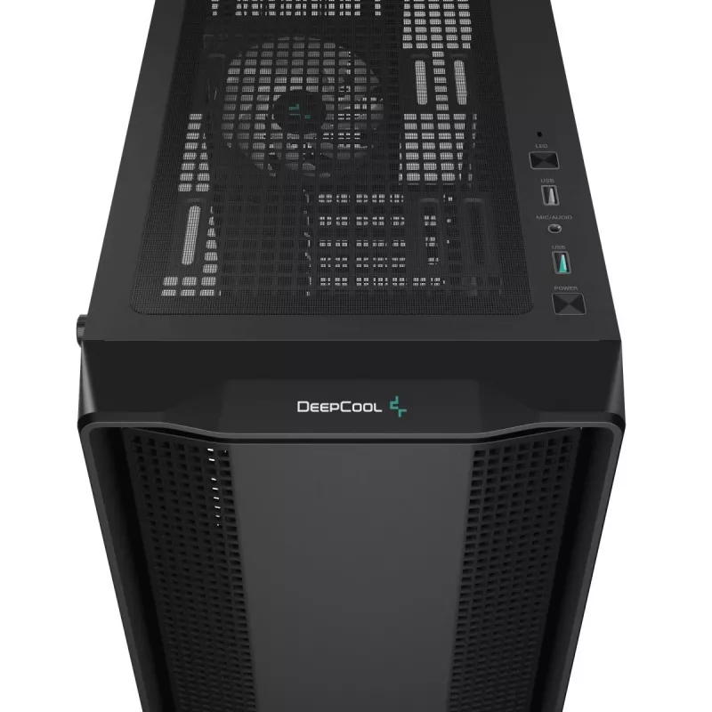 PC-Gehäuse DeepCool CC560 ARGB V2 Midi-Tower Schwarz — ATX/Micro-ATX/Mini-ITX, gehärtetes Glas, aRGB, unterstützt bis zu 370 mm GPU