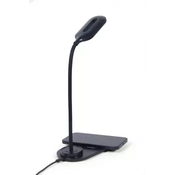 GEMBIRD Schreibtischlampe mit kabellosem Ladegerät, Schwarz