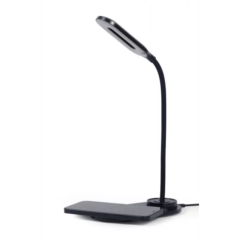 GEMBIRD Schreibtischlampe mit kabellosem Ladegerät, Schwarz