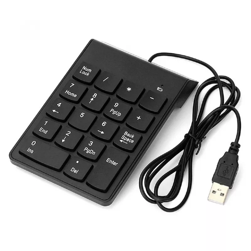Numerischer Tastenblock GEMBIRD KPD-U-03 USB 18 Tasten Scissorswitch, 1,45 m Kabel, schwarz