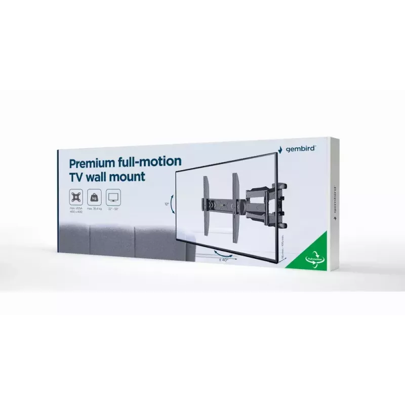 TV-Halterung Gembird WM-58ST-01 Stahl 58 Zoll 36,4 kg Tragkraft