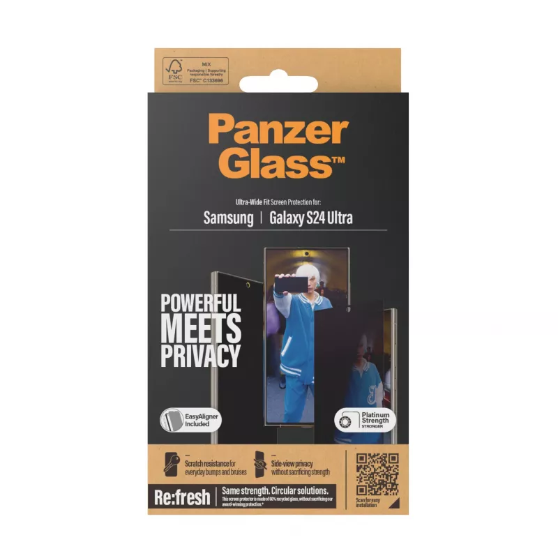 PanzerGlass ® Privacy Screen Protector Samsung Galaxy S24 Ultra | Ultra-Wide Fit mit EasyAligner