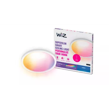 WiZ Superslim Ceiling 32 W, Intelligente Deckenleuchte, Wi-Fi/Bluetooth, Weiß, Wi-Fi 4 (802.11n), 802.11b, 802.11g, LED, Kunststoff