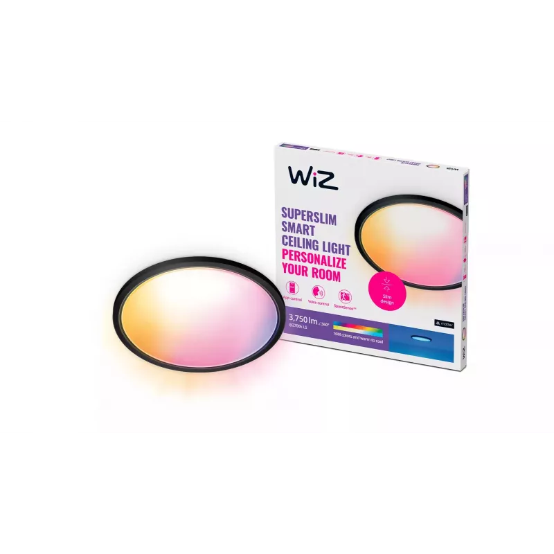 Smarte Deckenleuchte wizarding world Superslim Ceiling 32 W, schwarz, 545×545×38 mm, 220–240 V