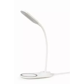 GEMBIRD Schreibtischlampe mit kabellosem Ladegerät, Weiß