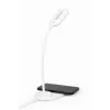 GEMBIRD Schreibtischlampe mit kabellosem Ladegerät, Weiß