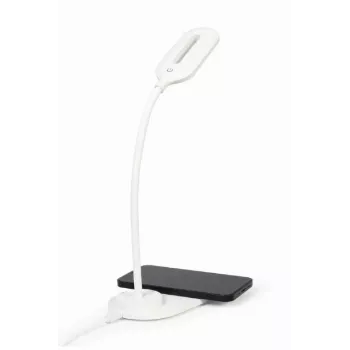 GEMBIRD Schreibtischlampe mit kabellosem Ladegerät, Weiß