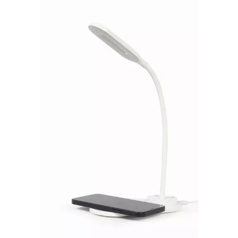 GEMBIRD Schreibtischlampe mit kabellosem Ladegerät, Weiß