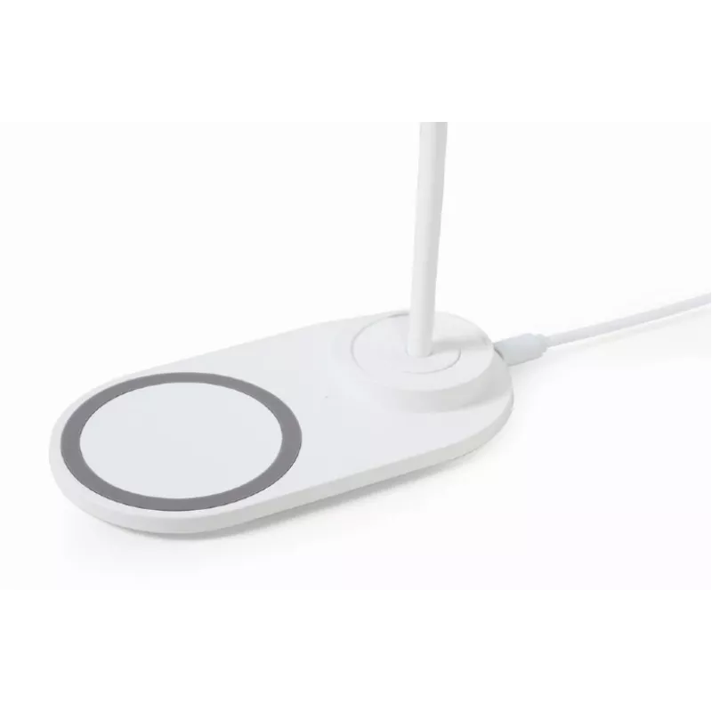 GEMBIRD Schreibtischlampe mit kabellosem Ladegerät, Weiß