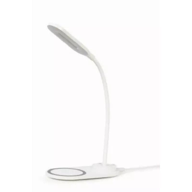 GEMBIRD Schreibtischlampe mit kabellosem Ladegerät, Weiß