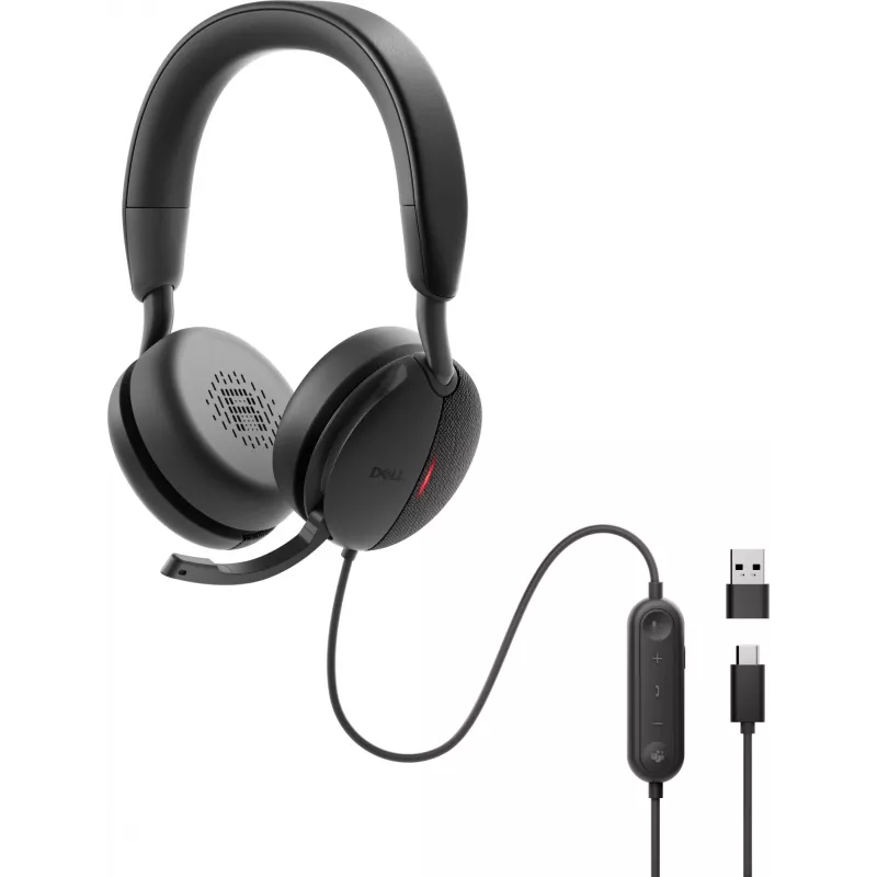 DELL Pro Plus Kabelgebundenes ANC-Headset - WH5024, Kabelgebunden, Telefonate/Musik, 20 - 20000 Hz, 189 g, Headset, Schwarz