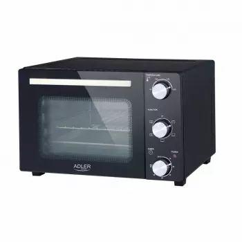 Elektrischer Tischbackofen Adler AD 6024 — kompakt, 22 l Fassungsvermögen, 1300 W, schwarz
