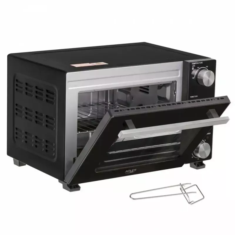 Elektrischer Tischbackofen Adler AD 6024 — kompakt, 22 l Fassungsvermögen, 1300 W, schwarz