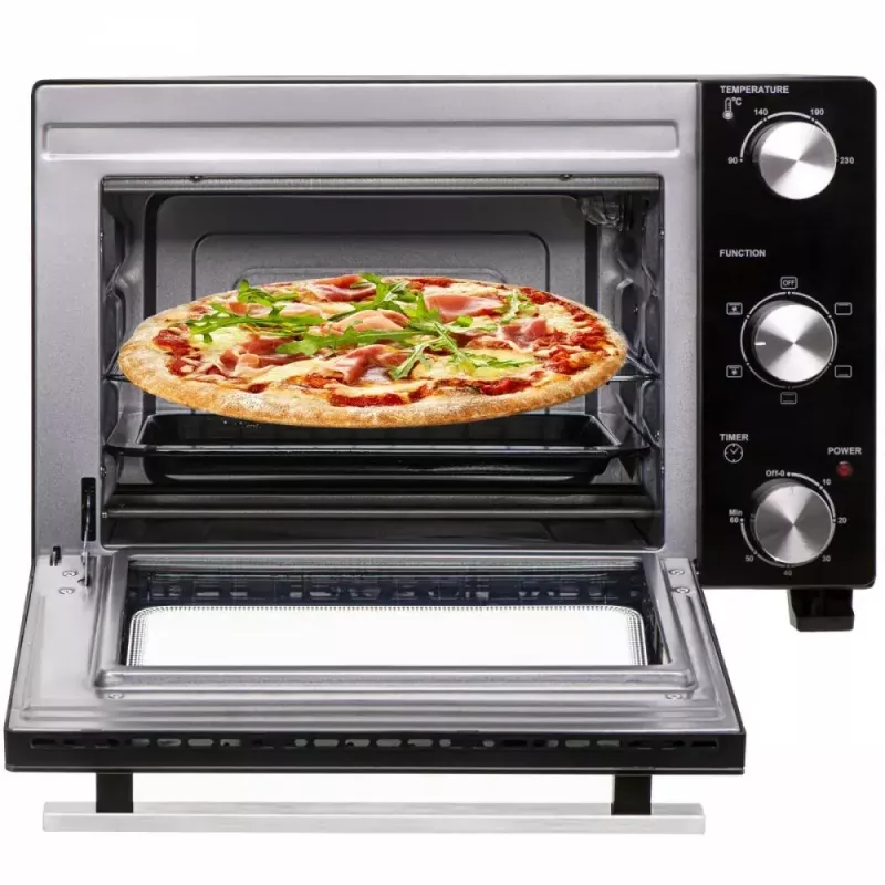 Elektrischer Tischbackofen Adler AD 6024 — kompakt, 22 l Fassungsvermögen, 1300 W, schwarz