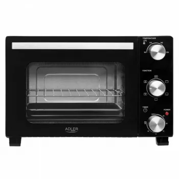 Elektrischer Tischbackofen Adler AD 6024 — kompakt, 22 l Fassungsvermögen, 1300 W, schwarz