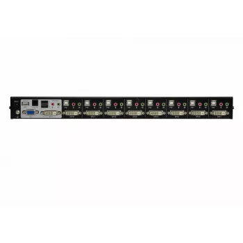 ATEN 8-Port USB DVI KVM Switch mit Audio, 2048 x 1536 Pixel, QXGA, 4,53 W, Schwarz