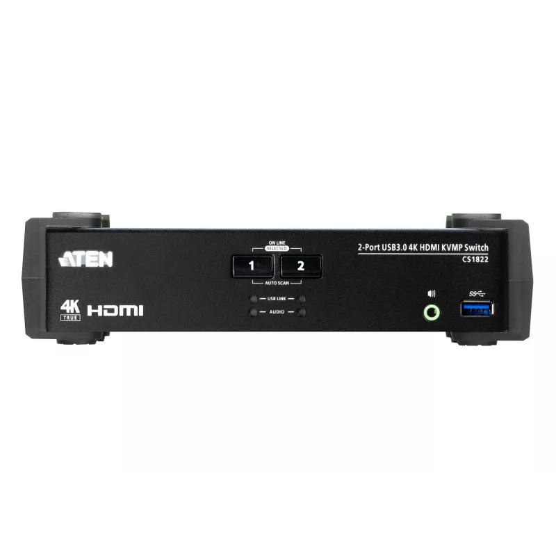 ATEN 2-Port USB 3.0 4K HDMI KVMP™ Switch mit Audio-Mixer-Modus