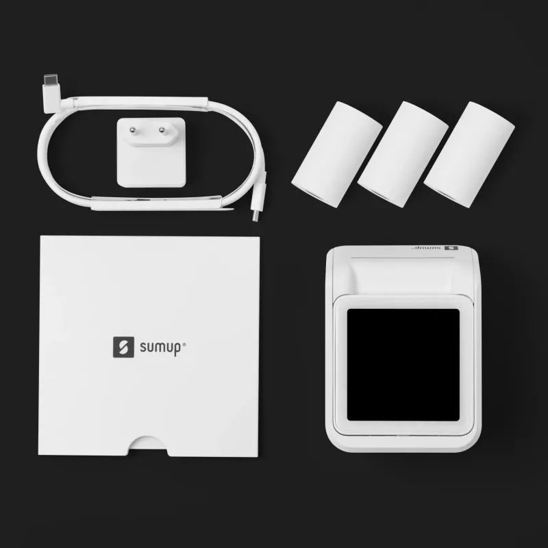SumUp Solo Printer smart card reader Batterie Wi-Fi White