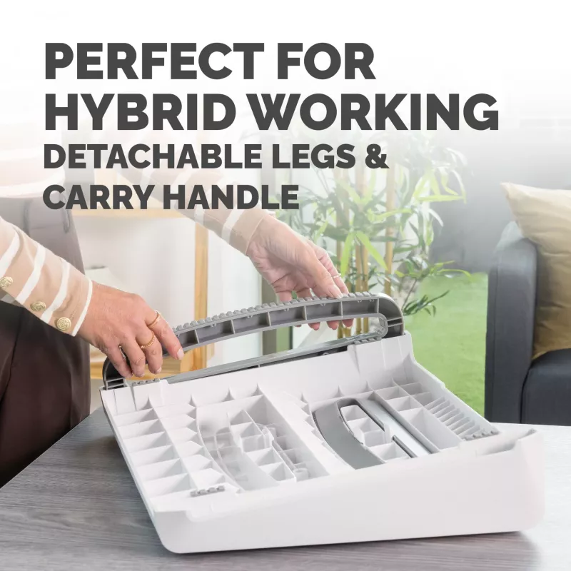 Fellowes Fußstütze unter dem Schreibtisch - Breyta ergonomische Fußstütze mit strukturierter Oberfläche - Fußhocker für Büro & Zuhause - Weiß