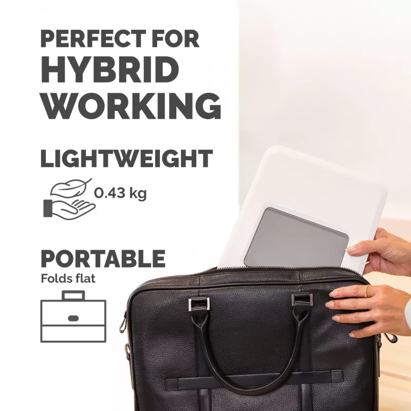 Fellowes Laptopständer für Schreibtisch - Breyta verstellbare Laptoperhöhung für Zuhause und Büro - Tragbarer Laptopständer mit 12 Höheneinstellungen - Max. Laptopgröße 14 Zoll, Max. Gewicht 4 kg - Weiß