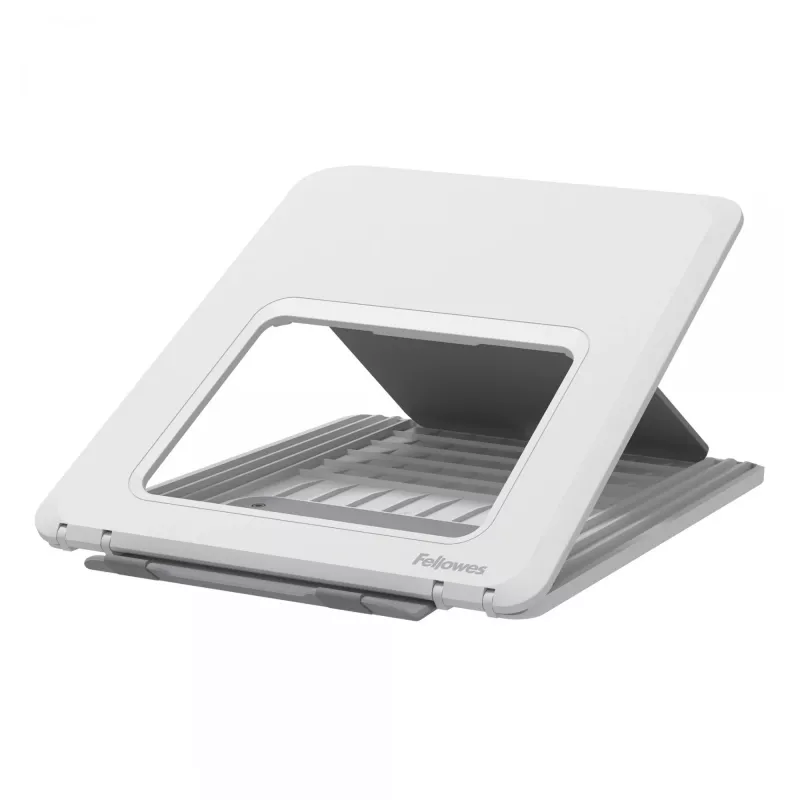 Fellowes Laptopständer für Schreibtisch - Breyta verstellbare Laptoperhöhung für Zuhause und Büro - Tragbarer Laptopständer mit 12 Höheneinstellungen - Max. Laptopgröße 14 Zoll, Max. Gewicht 4 kg - Weiß
