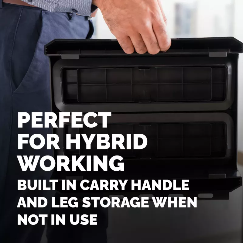 Fellowes Computer Monitor Stand mit 3 Höheneinstellungen - Breyta Monitorerhöhung mit Kabelmanagement - Ergonomischer, verstellbarer Monitorständer für Computer - Max. Gewicht 15 kg - Schwarz