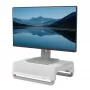 Fellowes Computermonitorständer mit 3 Höheneinstellungen - Breyta Monitorerhöhung mit Kabelmanagement - Ergonomischer verstellbarer Monitorständer für Computer - Max. Tragfähigkeit 15 kg - Weiß