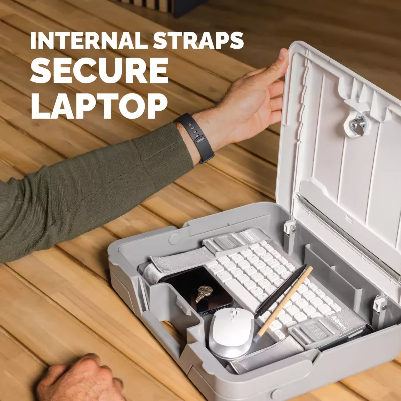 Fellowes Laptop-Tragetasche mit integriertem Laptopständer – Breyta abschließbare Laptoptragetasche für hybrides Arbeiten & Laptops bis 14 Zoll/4 kg – Weiß