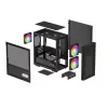 PC-Gehäuse DeepCool CH360 DIGITAL Micro Tower, gehärtetes Glas, microATX/Mini-ITX, vorne 2x140mm, integriertes Display, USB-C